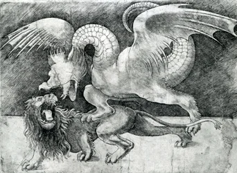 Dragon Fighting a Lion